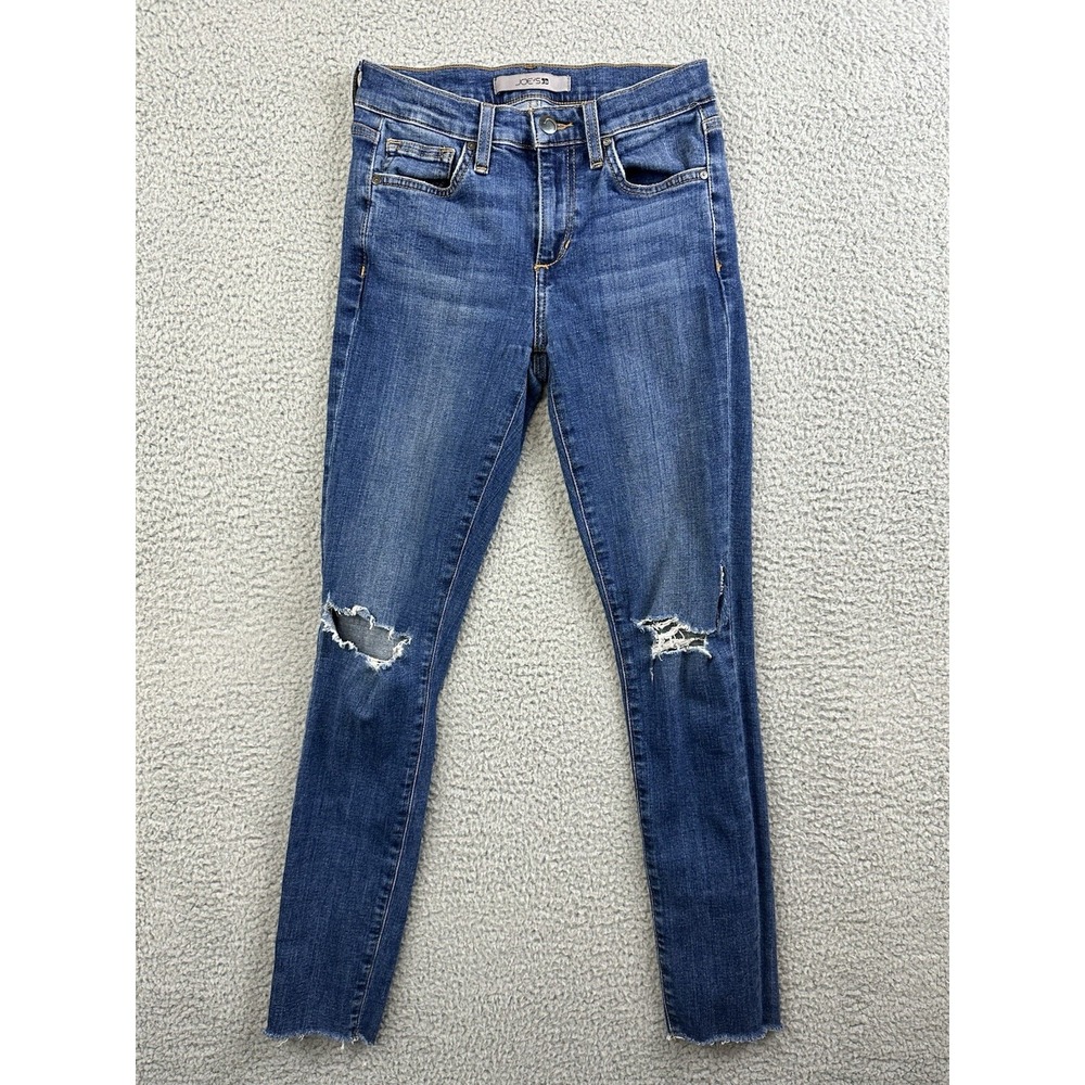 Joes Jeans Womens Size 25 Blue Skinny Ankle Los Feliz Med Wash Distressed 25x27
